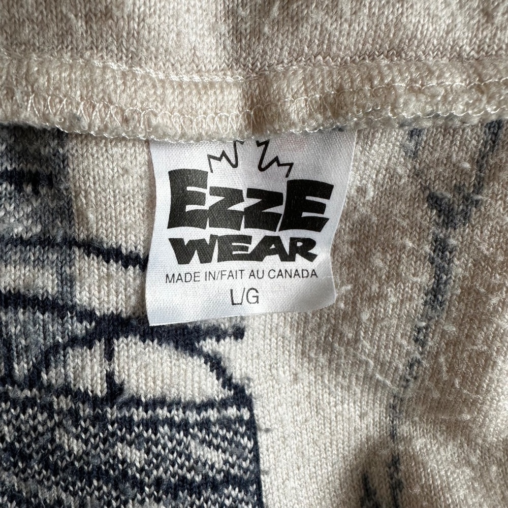 Vintage EZZE Wear Fleece Jacket Oversized LG | Cabin Core Deer Winter Canada - Picture 9 of 10
